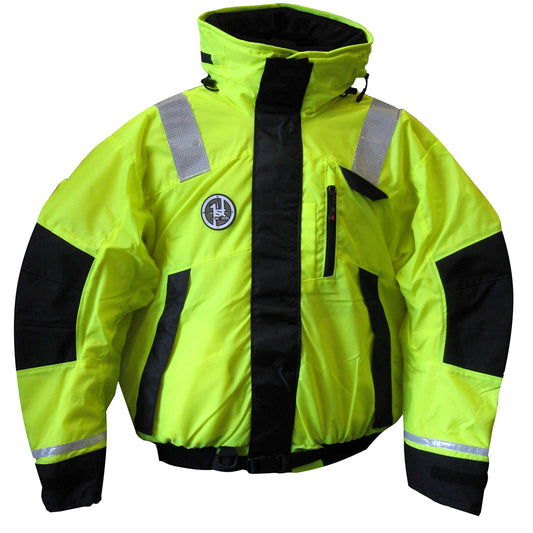 First Watch AB1100 Flotation Bomber Jacket  HiVis YellowBlack  Medium AB1100HVM