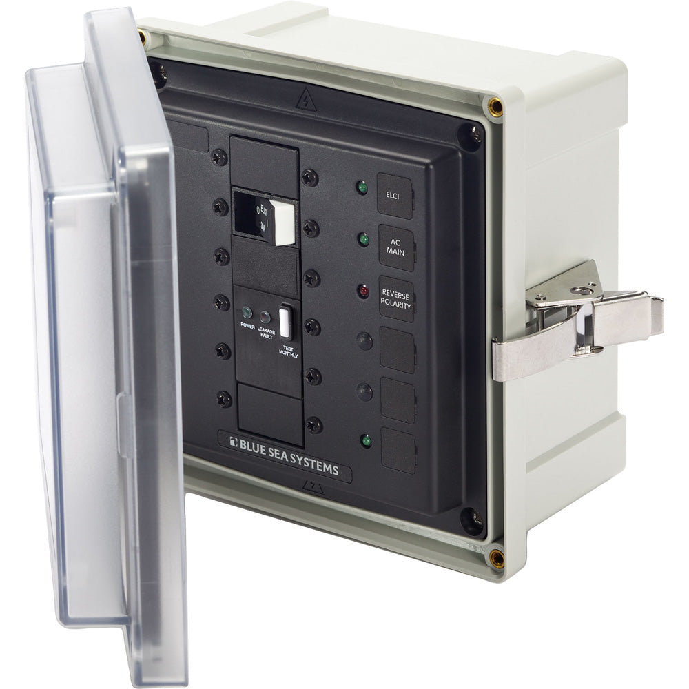 Blue Sea 3119 SMS Surface Mount System Panel Enclosure  120240V AC  50A ELCI Main  1 Blank Circuit Position 3119