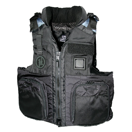 First Watch AV800 Four Pocket Flotation Vest  Black  Large to XL  AV800BKLXL