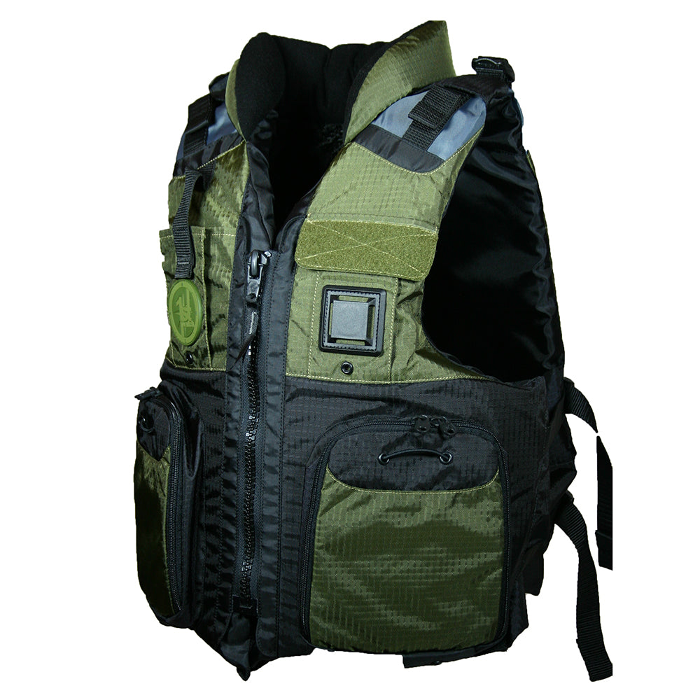 First Watch AV800 Four Pocket Flotation Vest  OD Green  Large to XL  AV800GNLXL