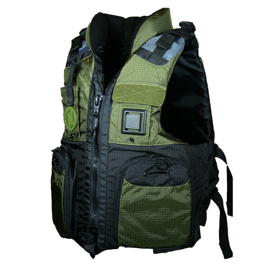 First Watch AV800 Four Pocket Flotation Vest  OD Green  Large to XL  AV800GNLXL
