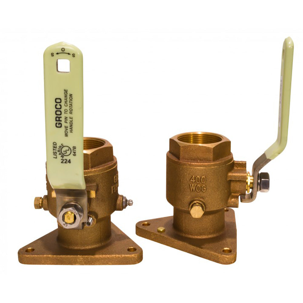 GROCO 1 Bronze TriFlanged Ball ValveSeacock FBV1000