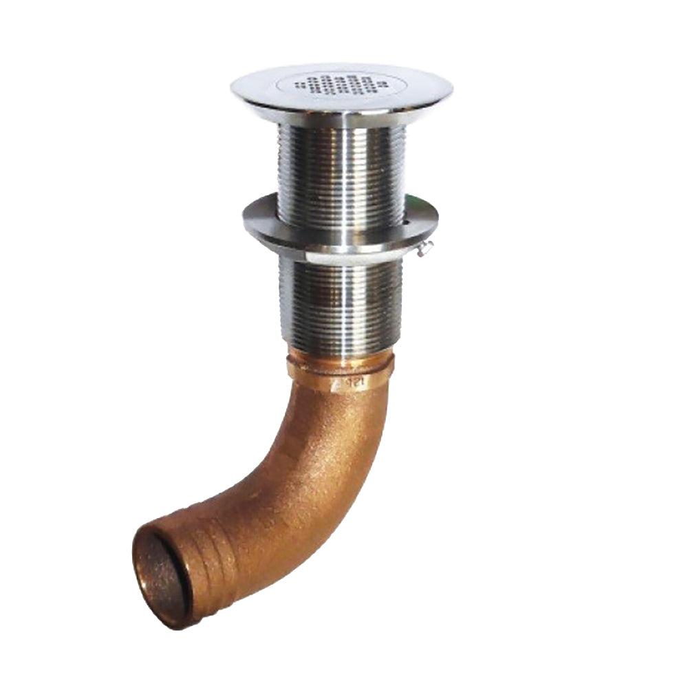 GROCO 114 Hose Barb Stainless Straight Deck Drain  SCUS1250