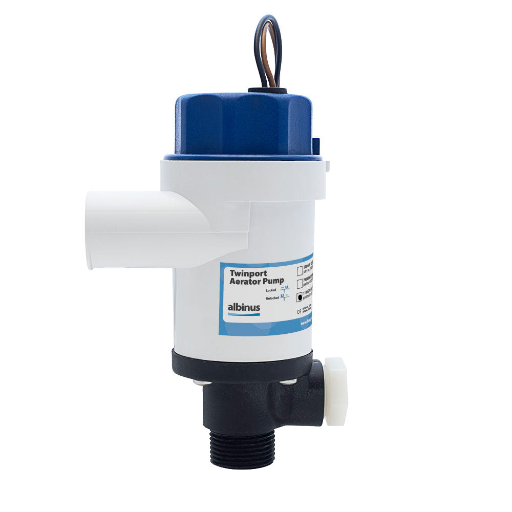 Albin Group Twinport Aerator Pump  1100 GPH  12V 0105076
