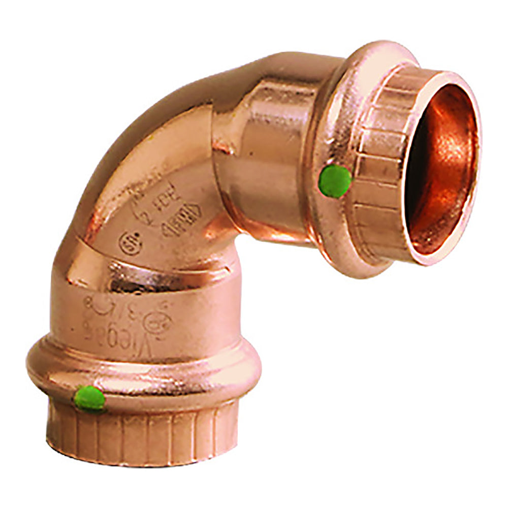 Viega ProPress 1  90 Copper Elbow  Double Press Connection  Smart Connect Technology 77027