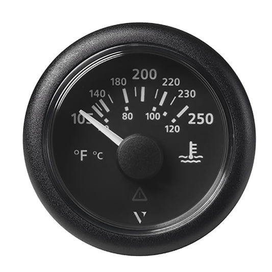 Veratron 52MM 2116 ViewLine Water Temperature Gauge  100250F  Black Dial  Bezel A2C59514176