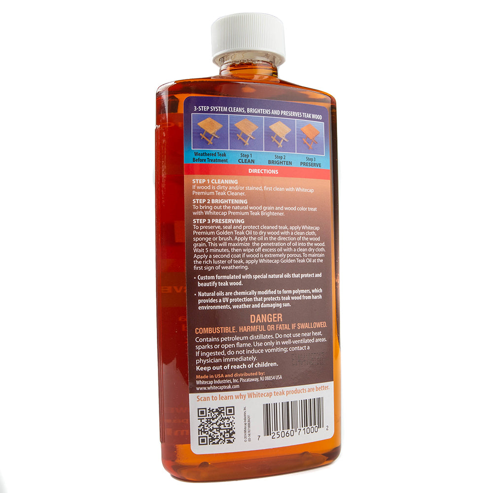 Whitecap Premium Golden Teak Oil  16oz TK71000