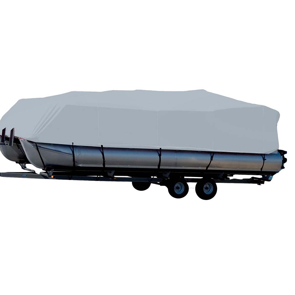 Carver SunDURA StyledtoFit Boat Cover f225 Pontoons wBimini Top  Rails  Grey 77522S11