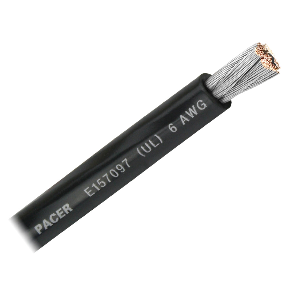 Pacer Black 6 AWG Battery Cable  Sold By The Foot  WUL6BKFT