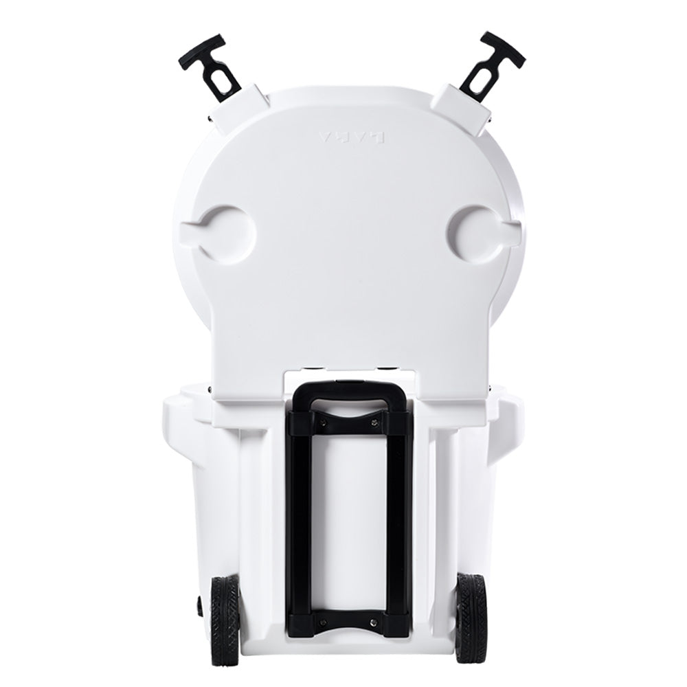 LAKA Coolers 30 Qt Cooler wTelescoping Handle  Wheels  White 1079