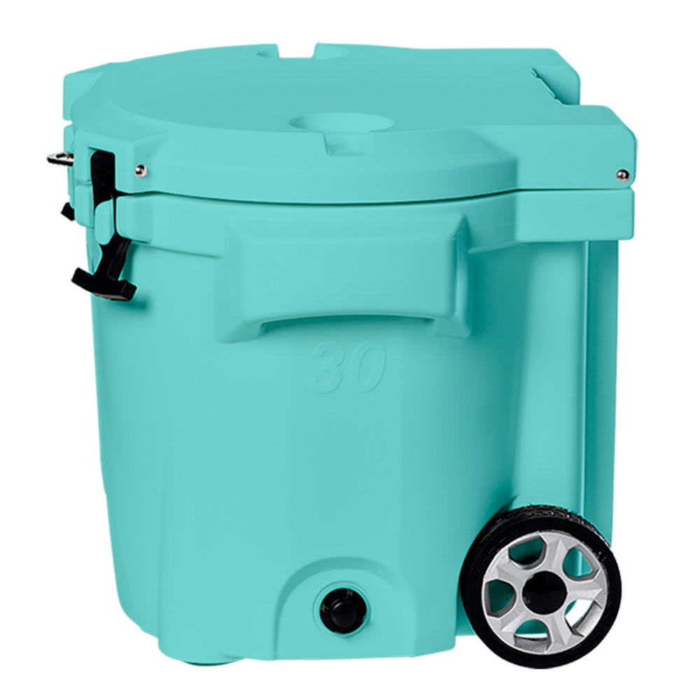 LAKA Coolers 30 Qt Cooler wTelescoping Handle  Wheels  Seafoam 1082