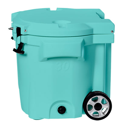 LAKA Coolers 30 Qt Cooler wTelescoping Handle  Wheels  Seafoam 1082