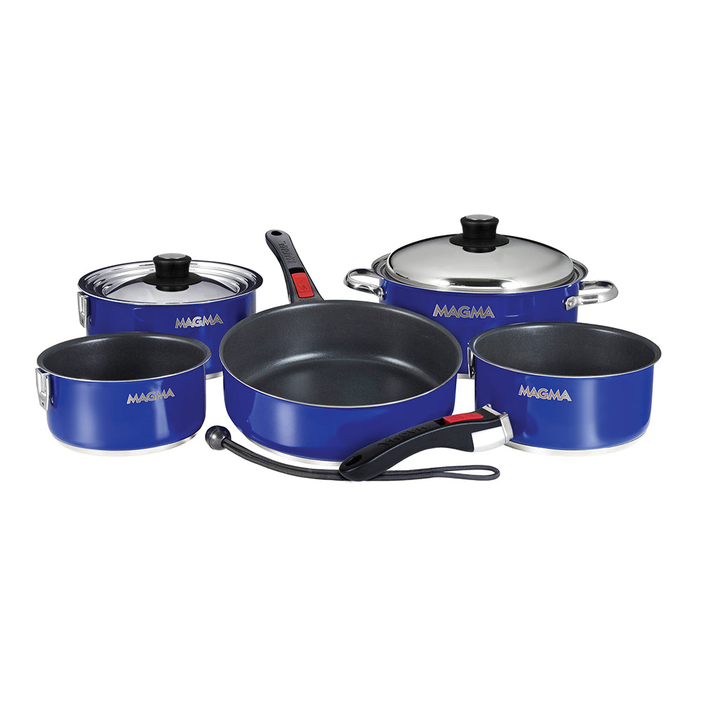 Magma Nestable 10 Piece Induction NonStick Enamel Finish Cookware Set  Cobalt Blue A10366CB2IN