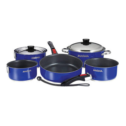 Magma Nestable 10 Piece Induction NonStick Enamel Finish Cookware Set  Cobalt Blue A10366CB2IN