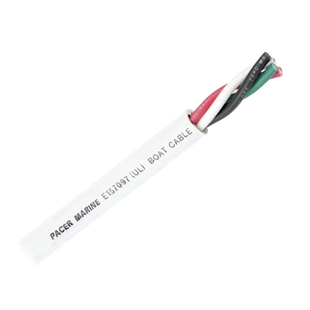 Pacer Round 4 Conductor Cable  100  144 AWG  Black Green Red  White  WR144100